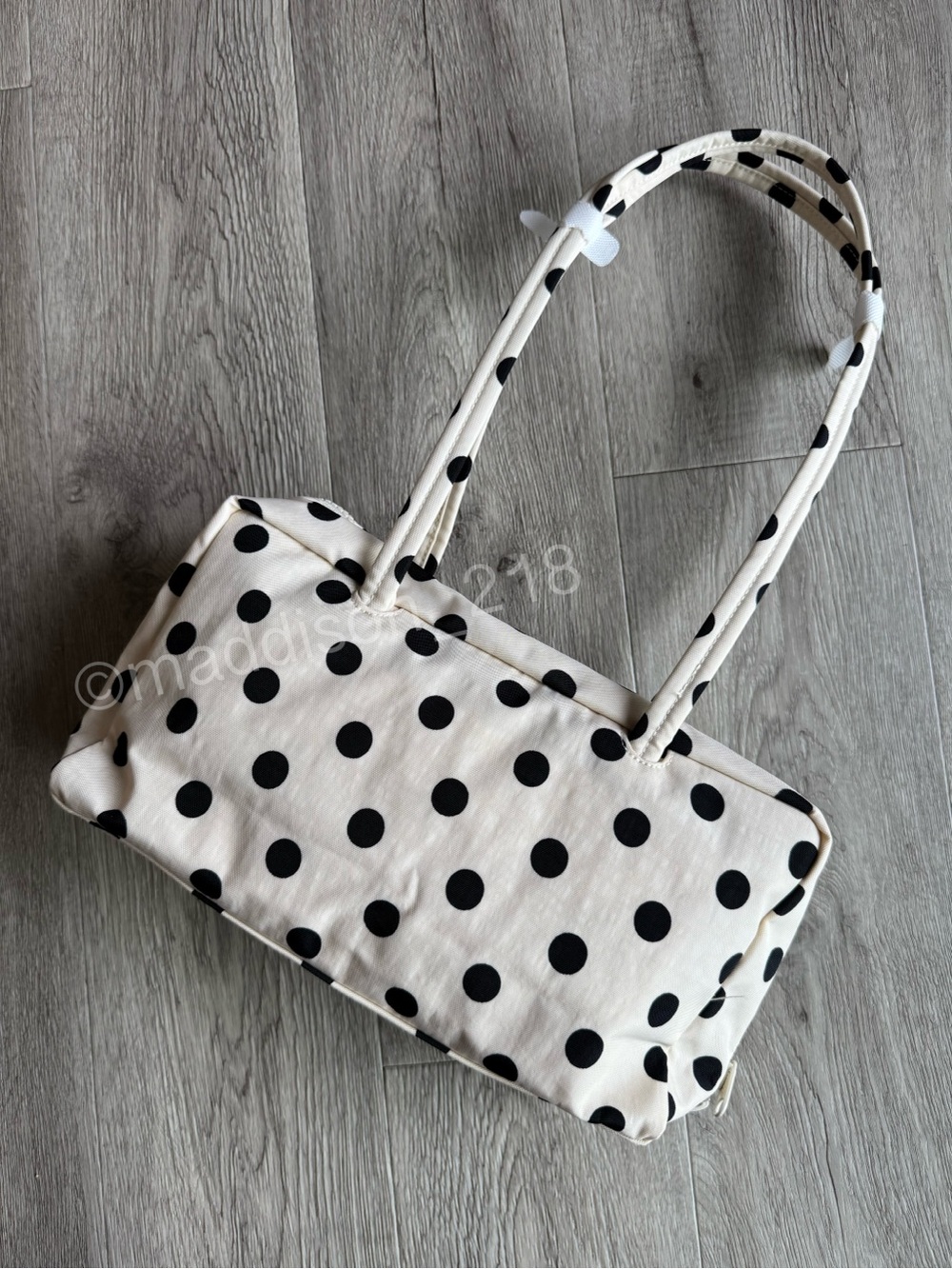 Baggu Polka Dot Bowler Bag Cream Black Urban Outfitters New with Tags - Picture 7 of 12